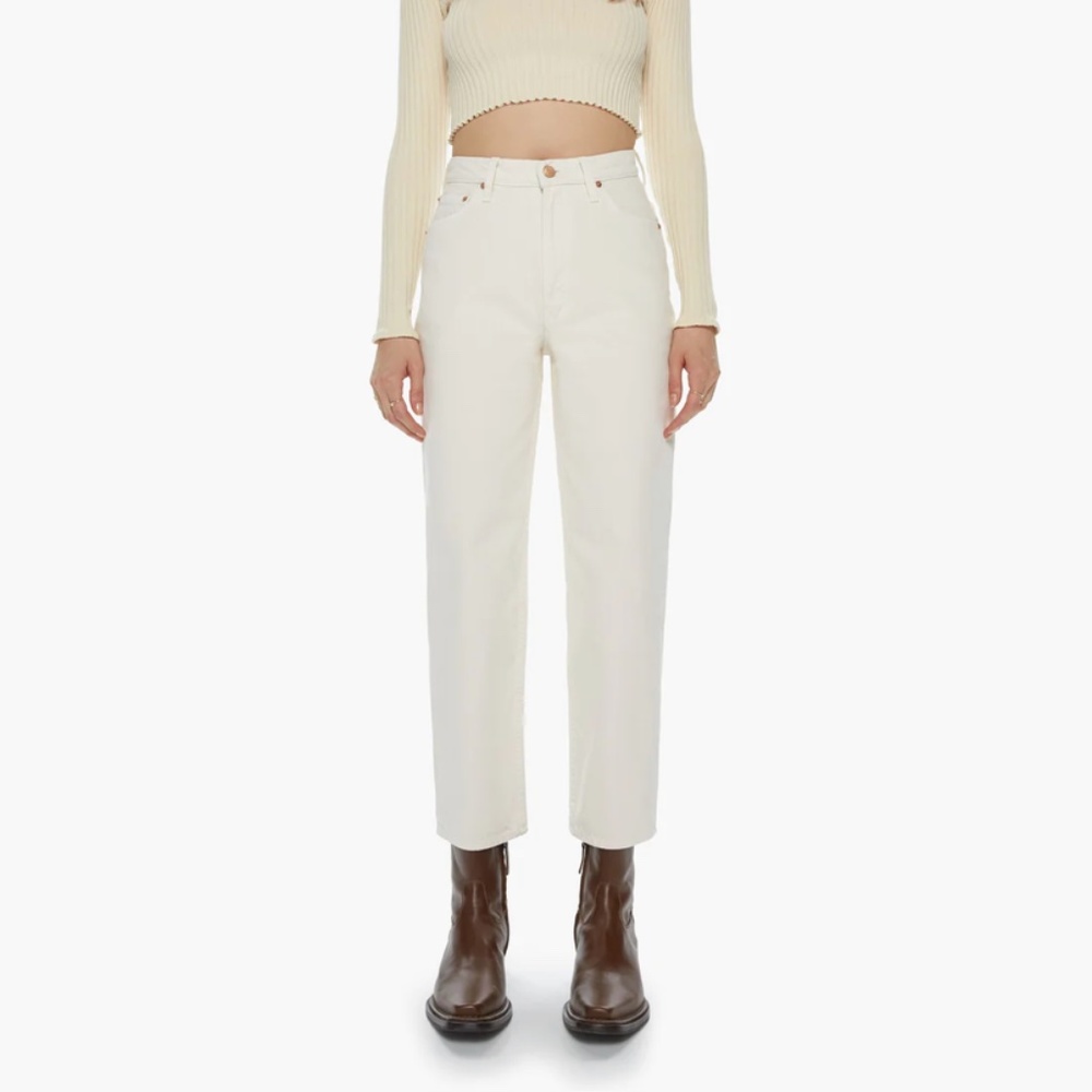 SNACKS! MOTHER Denim High Waisted Double Stack Ankle - Natural